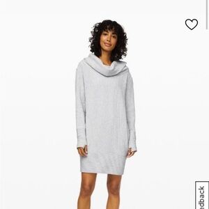 Lululemon Along the Way gray textured cowl neck long sleeve dress size XS